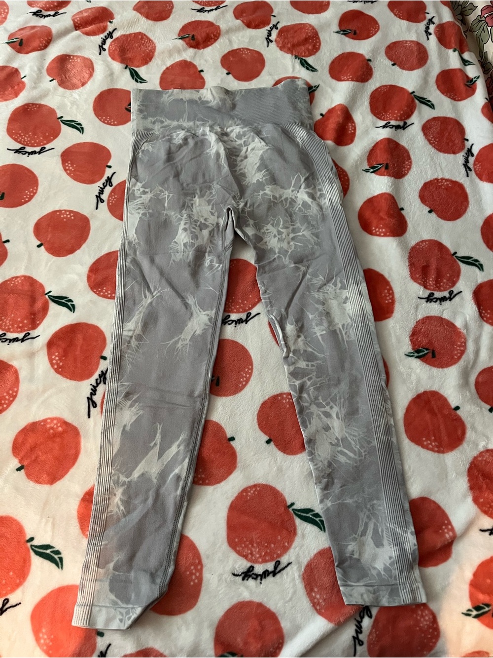 SHEIN Gray Marble Print High-Waist Leggings